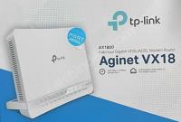 TP-Link Aginet VX18 Wi-Fi 6  VDSL MODEM  4 PORT + 1 USB 1201 Mpbs +574 Mbps Çift-bant Wİ-Fİ özelliği. VDSL2/ADSL2+